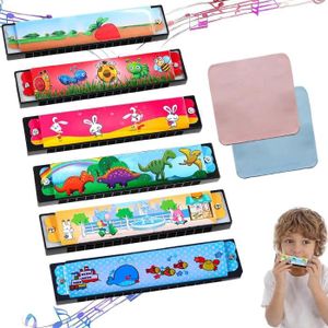 Lot De 6 Harmonicas Enfants UptVin - 16 Trous Diatonique, Cartoon, Pour Débutants