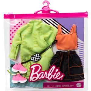 Qualité poupées Vert Kaki Jupe Rouge Chaussettes Tenue chaussures pour Barbie Vendeur Britannique 
