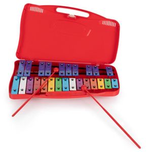 Xylophone pour enfants 13 touches diatoniques en métal blanc avec 23 cartes de partition de musique