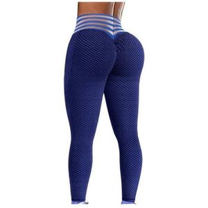 LEGGING TRESORS- Pantalons de course Tie-dye taille haute pour femmes Leggings dentranement Pantalons de yoga x7753 bleu