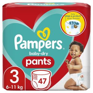 COUCHE PAMPERS Baby-Dry Pants Taille 3 - 47 Couches-culot