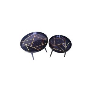 TABLE GIGOGNE Tables gigognes - SOCADIS - geometric bleu/or - 2 