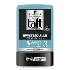 LAQUE FIXATRICE - SPRAY TAFT Gel coiffant Effet Mouillé Power Gel - 300ml