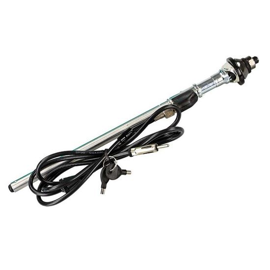 Antenne Télescopique Carpoint 4 Sections Chrome Noir - Réglable 0-30° | Pour Voiture