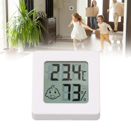 Thermomètre Hygromètre Digital Solaire - Sans Pile, Alimenté Par Lumière Intérieure - Mesure Température Et Humidité