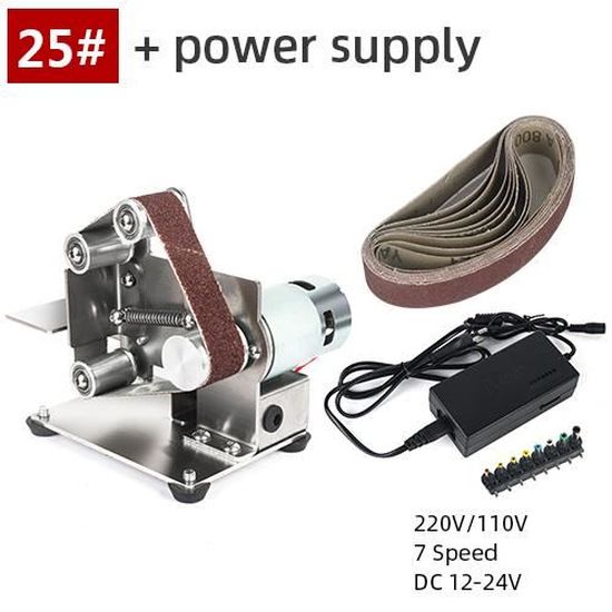 Mini Ponceuse à Bande Pour Perceuse – Adaptateur Pour Poncer Bois, Métal, Verre, Pierre