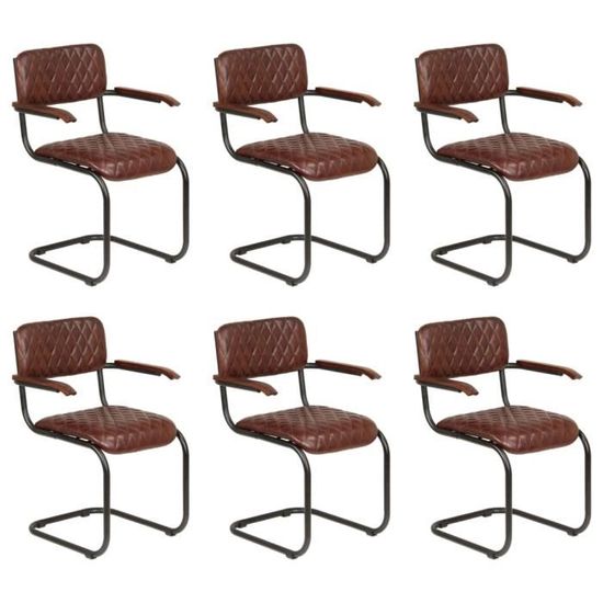 &&4954Excellent Lot de 6 Chaises de salle à manger Design Contemporain Chaises à dîner - Ensemble de 6 Fauteuil chaises avec accoudo