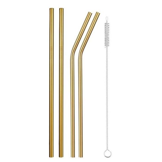 Pailles Mélangeurs Acier Inox Brossé X4 – Réutilisables, Design Élégant Le Guide Michelin