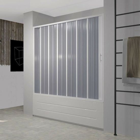 Kit Porte De Baignoire Pliante GRANISUD Easykital - PVC Mat 150x170cm - Ouverture Latérale Niche