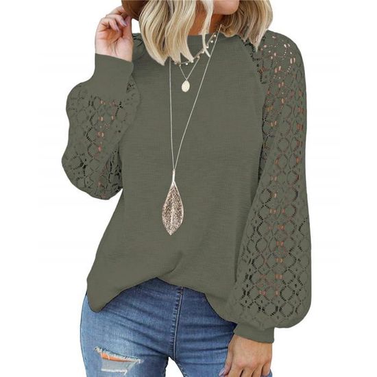 Haut Manches Longues Fille Eisnnu - Manches Longues Tricot Doux - Danse Et Quotidien Pull Fille Col V