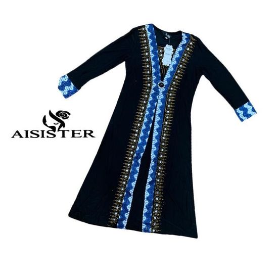 2025 Robe Caftan Fille Manches Longues - Vêtement Prière Musulman Abaya Enfant - Maxi Confort