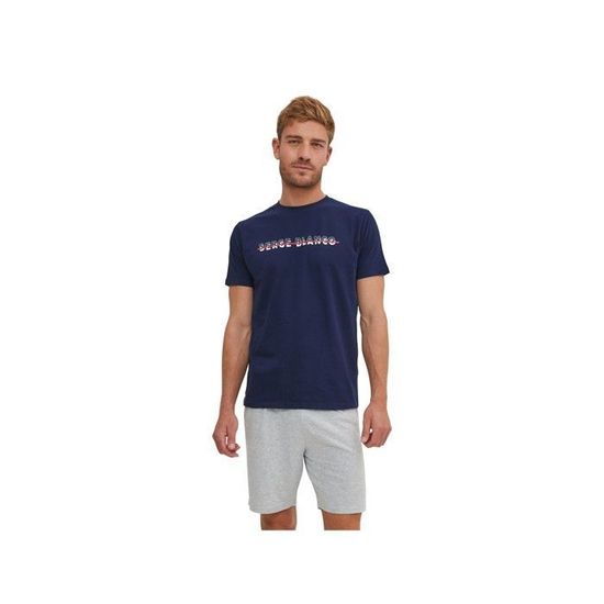 Pyjama Homme Coton Sesto Senso - Short Et T-Shirt Manches Courtes - Confortable Et Respirant - Fabriqué En UE