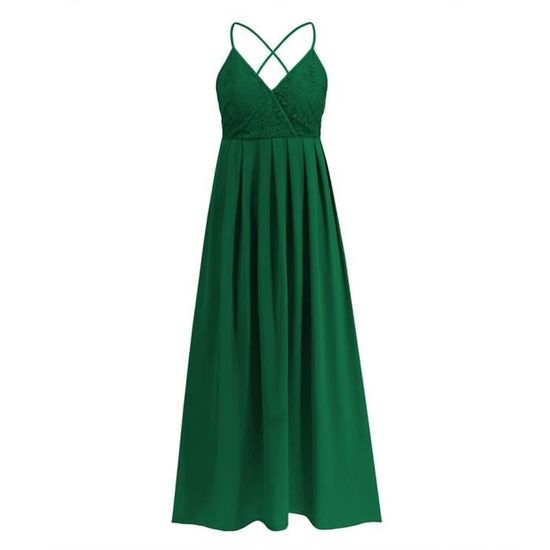 Robe Portefeuille Riu Vert Anis à Brides Croisées - Taille 02 (38/40) Occasion Comme Neuve