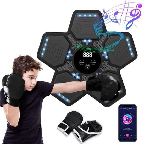 Macchina da boxe musicale, allenatore di boxe interattivo con guantoni