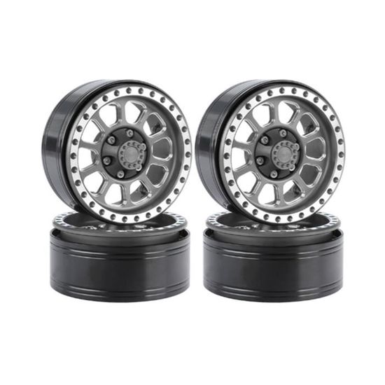 RCAWD 2.2" Beadlock Wheels For 1/10 RC Crawlers - Cyberwheelz With Detachable Counterweights, Silver - View #3