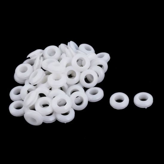 80 Pièces Passe-fils Caoutchouc 6mm Blanc - Pour Câblage électrique, Protection Des Câbles, Neuf