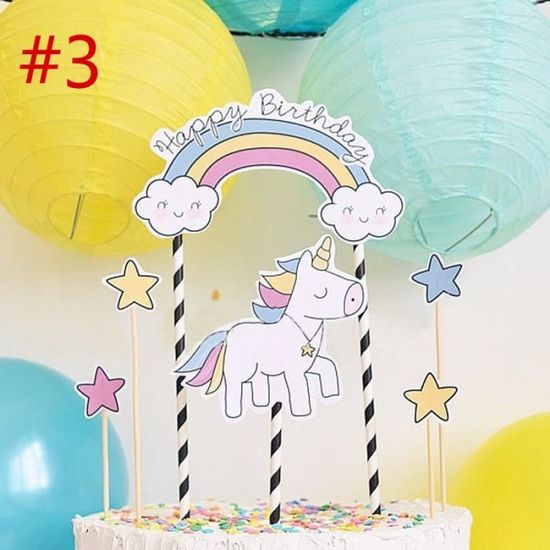 Motif 3 Figurine Decor Gateau Anniversaire Enfant Top Gateau Licorne Arc En Ciel Nuage Etoile Achat Vente Figurine Decor Gateau Cdiscount