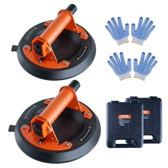 Ventouses De Levage 2 Pièces - Charge 220 Kg - Pour Carrelage, Verre, Meubles - Ø20 Cm