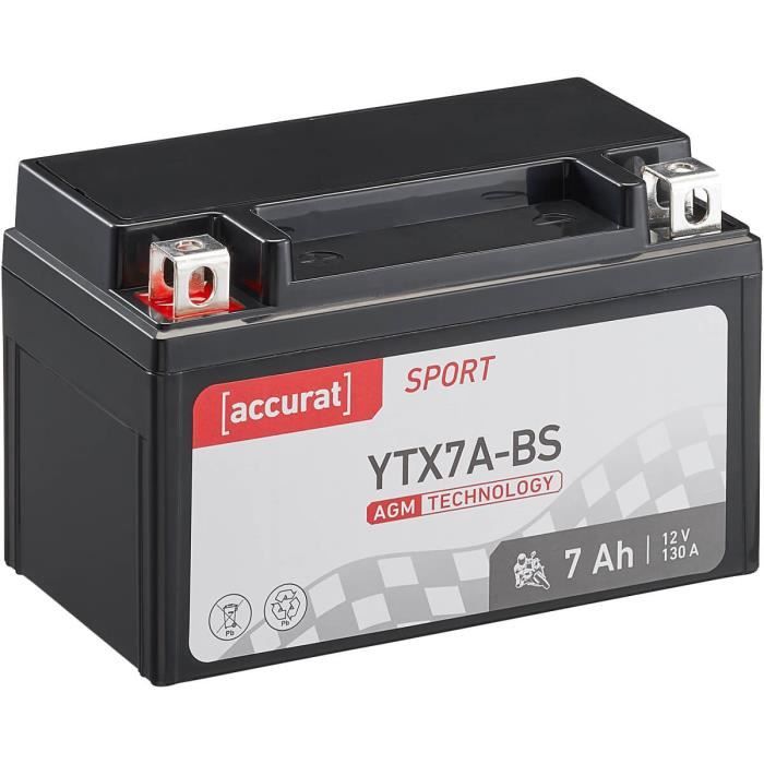 Batterie moto YTX7A-BS 7Ah AGM