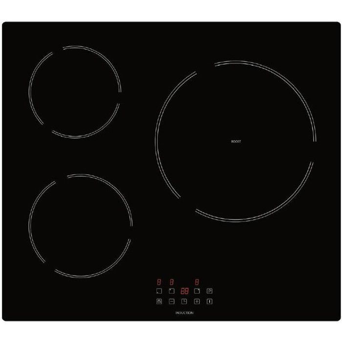 Table de cuisson induction - AMICA - 3 zones - L59 x52 cm - AI3531 - 6,2 kW - Noir