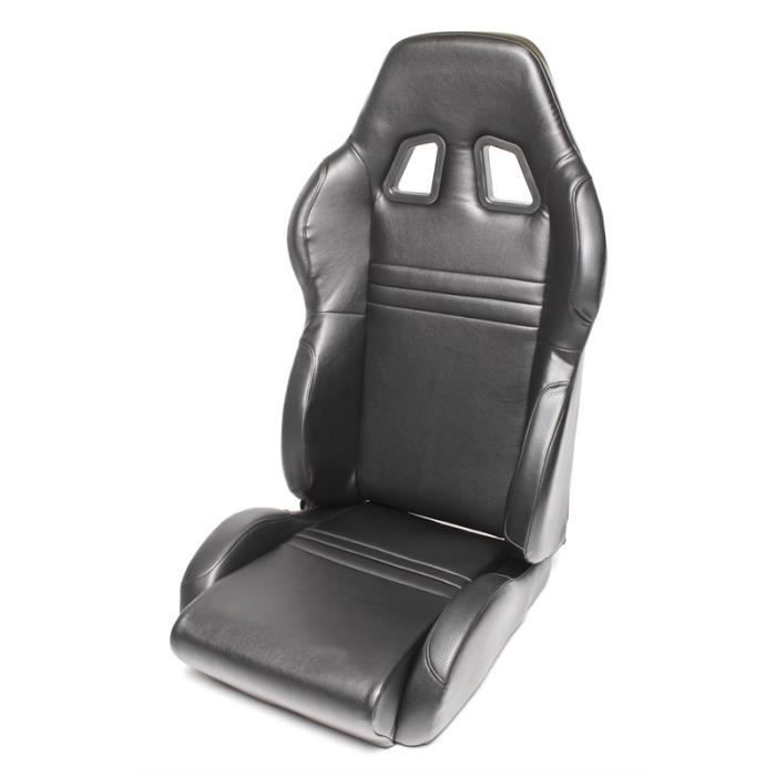 Siege baquet sport Tuning Art - noir, simili cuir, ajustable, droit, Siege baquet inclinable avec mecanisme