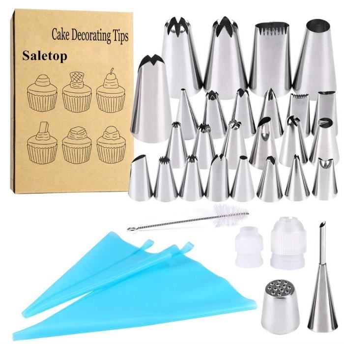 Douilles Pâtisserie,Moule de Décoration de Gâteau,32Pièces Poche à Douilles, DIY Kits pour Décoration de Gâteaux