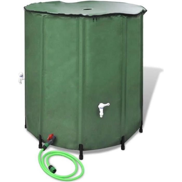 Réservoir d'eau de pluie pliable 750 L Récupérateur d'eau de pluie Collecteur d'eau de pluie