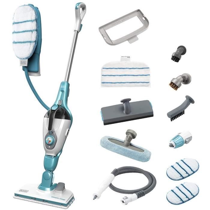 BLACK & DECKER FSMH1321JSM-QS Balai Vapeur avec Nettoyeur à Main Gant SteaMitt Filaire - 1300 W - Réservoir : 500 ml - Temps de Chau