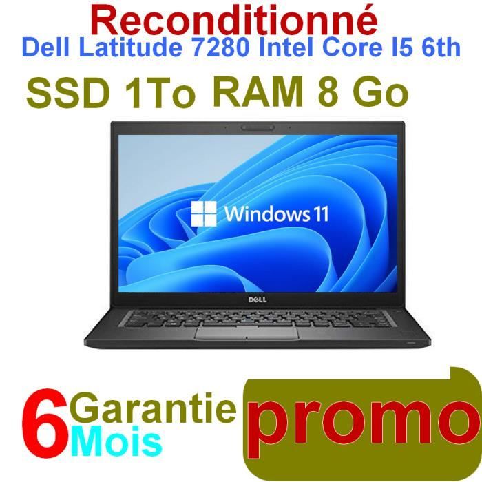Dell Latitude 7280 Intel Core i5 6Th Gen - Ghz 2.40- 8Go Ram - 1To SSD Win11 Pro 64 Bits.