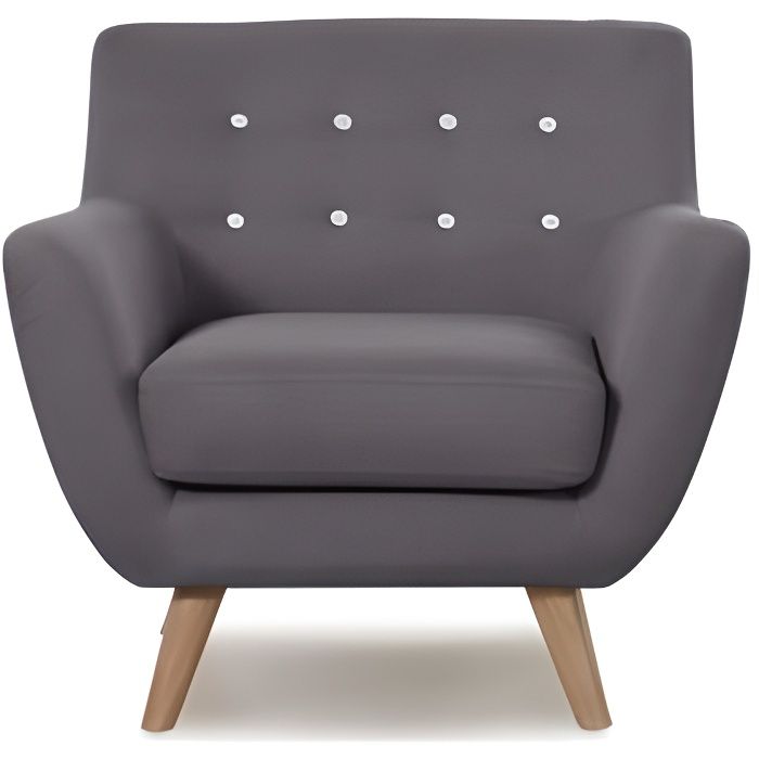 Fauteuil scandinave 1 place gris - Nils - DESIGNETSAMAISON