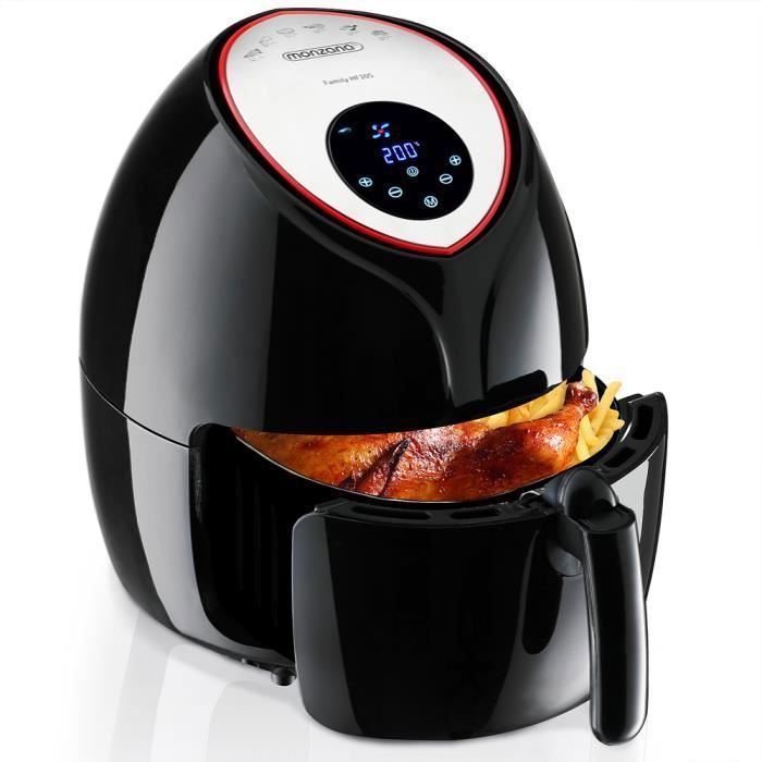 Friteuse électrique à air chaud 9 en 1 sans huile 6,5 L noir 1850W écran digital et livret recette cuisine