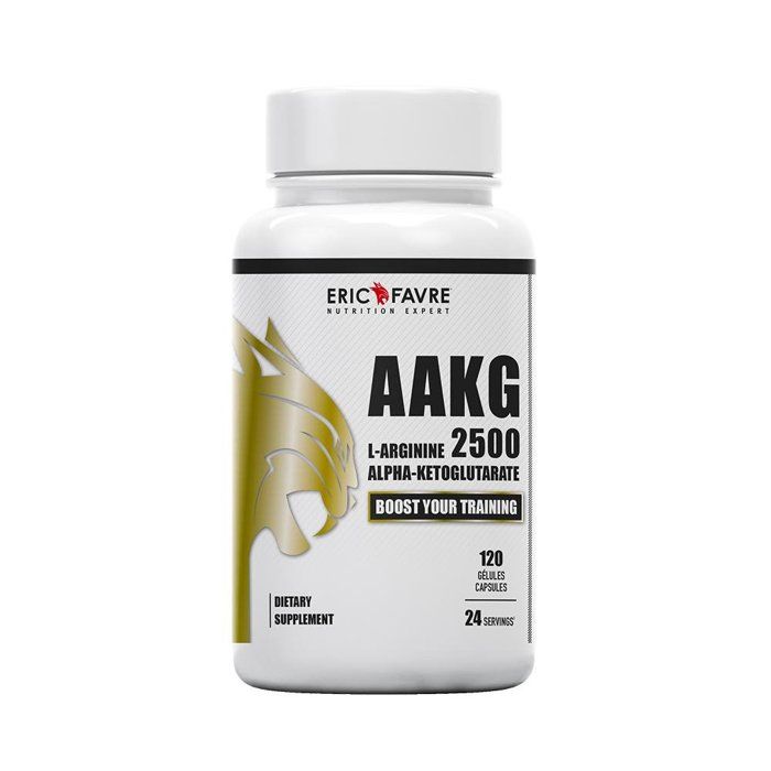L-ARGININE ALPHA-KETOGLUTARATE MUSCULATION Capsules AAKG 2500 - Entraînements Sportifs Intenses - Laboratoire Français Eric Favre