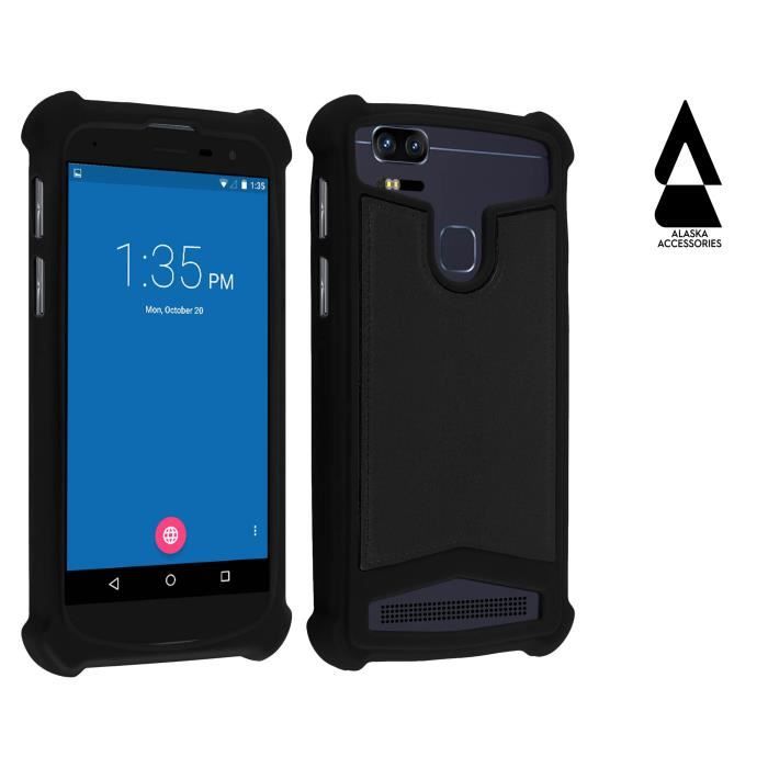 Coque Bumper Folio Adaptable Neffos Y50 noir