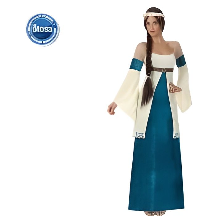 Déguisement dame médiévale Blanc et bleu
