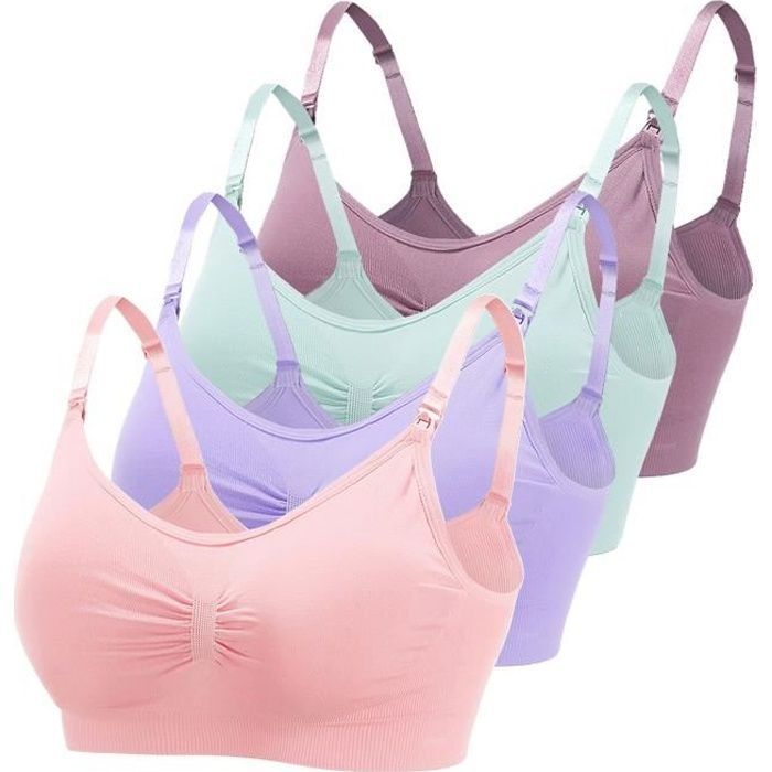 SOUTIEN-GORGE d'allaitement multicolore 4Pcs d'allaitement et de sommeil pour femme