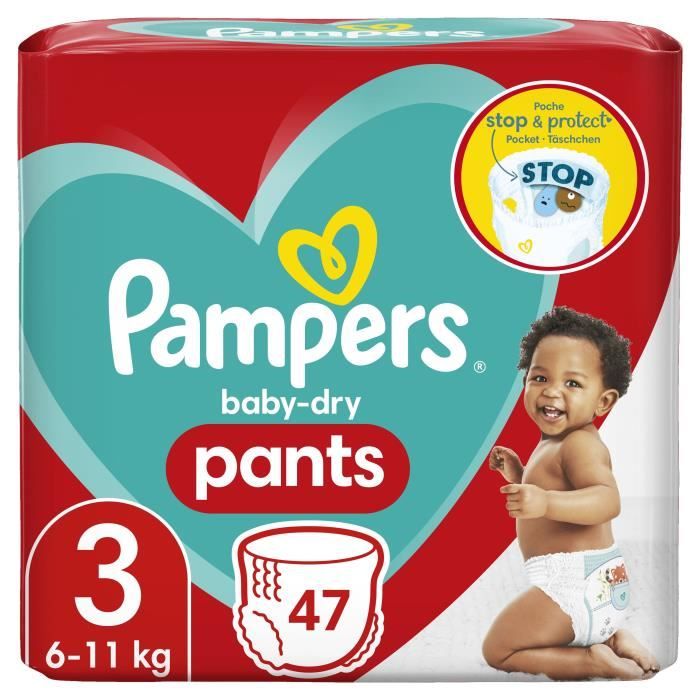 PAMPERS Baby-Dry Pants Taille 3 - 47 Couches-culottes