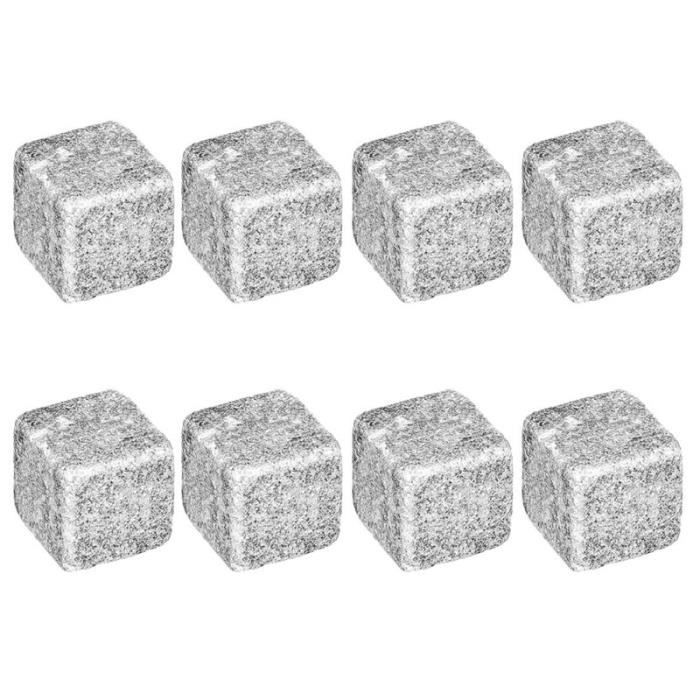 Lot de 8 Pierres à Whisky -Glaçons- 2cm Gris
