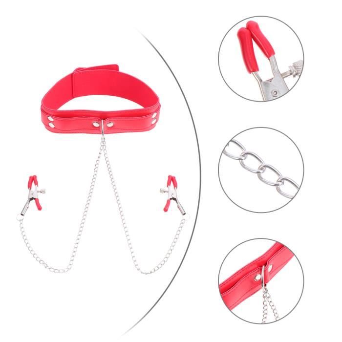 1 Pc pinces à seins tour de cou à collier à jouet sexuel ANNEAU DE DENTITION