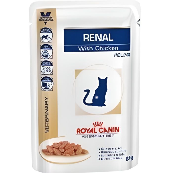 ROYAL CANIN Pâtée Vdiet Renal au poulet - Pour chat - 12x85g