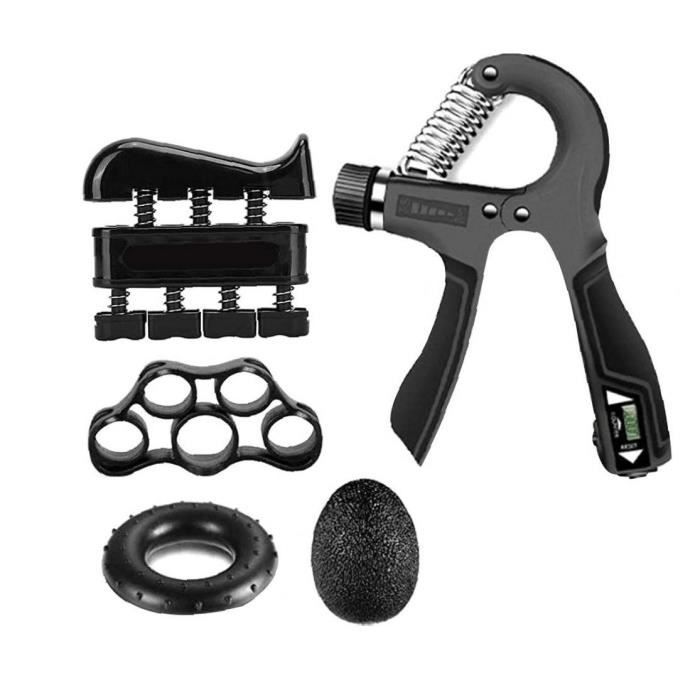 GRIP GRIP RENFORIER SET FORCE DE FOOKER DU POINTEUR ARRIVISIER RÉGLABLE KIT DE GRIPPER MAIN NOIRE 5PCS