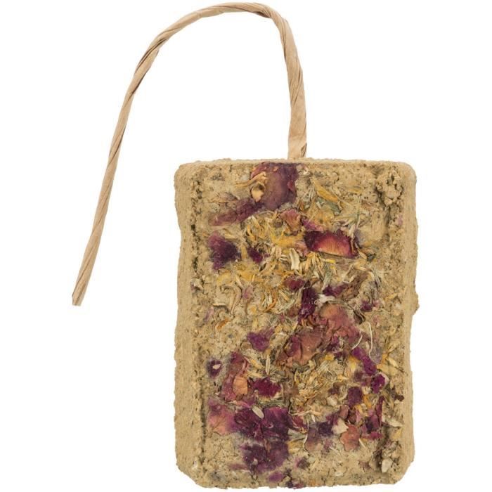 Pierre d'argile aux fleurs. pièce de100g. pour rongeurs.-Trixie 3,000000