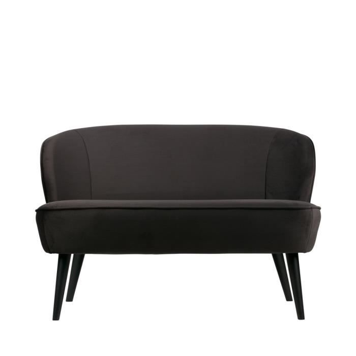 Banquette 2 places velours Sara - Couleur - Anthracite