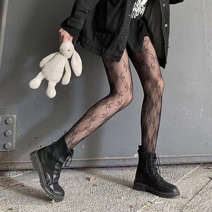 Collants Halloween Squelette Noir - Bas Résille Décorés Pour Déguisements, Fêtes Et Cosplay