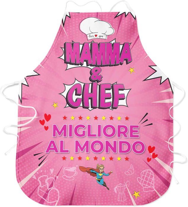 DPKOW Grembiule Da Cucina Per Papà 'Super Papa' – Regalo Per Festa Del Papà, Compleanno, Natale – Con Tasca, Regolabile, Impermeabile, Adatto Per Giardinaggio E Barbecue