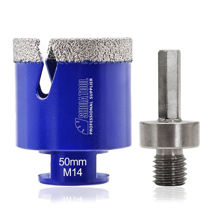 Foret Diamant 130 Mm (5") Pour Carrelage, Porcelaine, Verre, Marbre - Perçage à L'Eau, Acier 45, Nickelé
