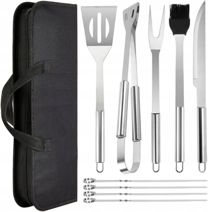 Herogo Lot De 6 Ustensiles Barbecue Inox Avec Sac - Kit Complet Pince Spatule Fourchette Pour Grillades Parfaites