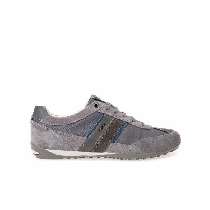 Geox Geox U Wells Baskets homme Suede+Textile gris foncé - Sneakers urbaines semelle amovible