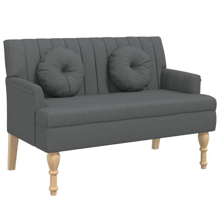 Banc - UU - avec coussins gris foncé - 113x645x755 cm tissu LL238248
