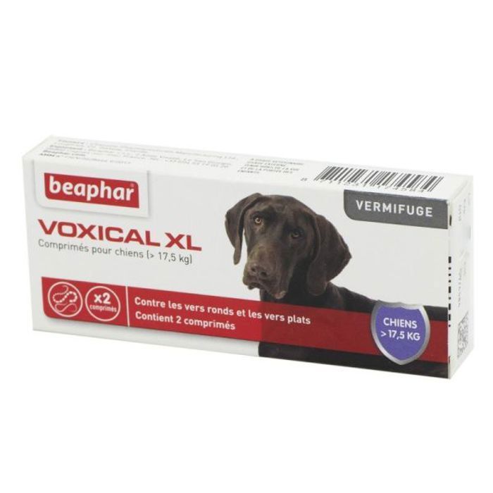 Comparer les prix de VERMIFUGE Voxical XL - Chien BOITE 2 COMPRIMÉS CHIENS DE PLUS DE 17,5 kg