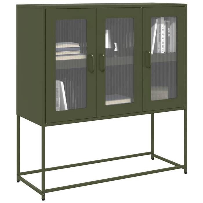 UU NEW*Buffet bas armoire commode - Buffet vert olive 100 5x39x107 cm acier laminé à froid CHY5327783